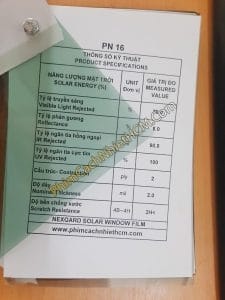 Phim cách nhiệt trong suốt ánh xanh PN16