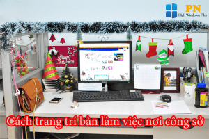 trang trí bàn làm việc công sở