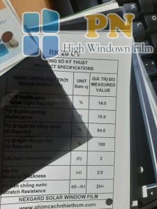 Phim cách nhiệt Chống UV 100