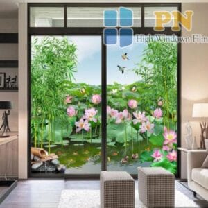 Tranh dán kính hoa sen TR A28