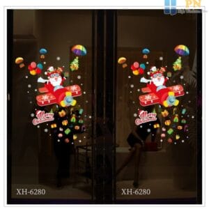 decal trang trí giáng sinh hình ông già noel