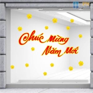 decal trang trí tết chúc mừng năm mới mẫu 3